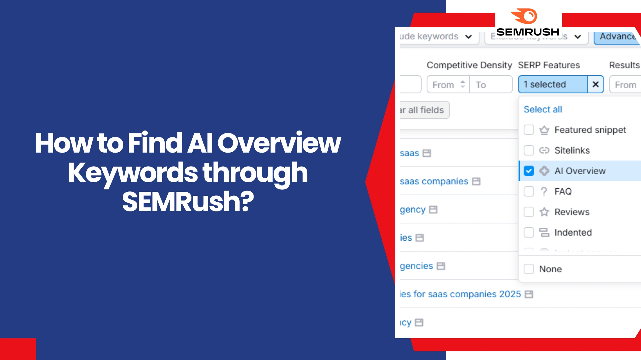 How to Find AI Overview Keywords through SEMRush?